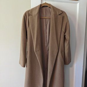 Uniqlo Beige Wool Blend Long Coat (XXS)